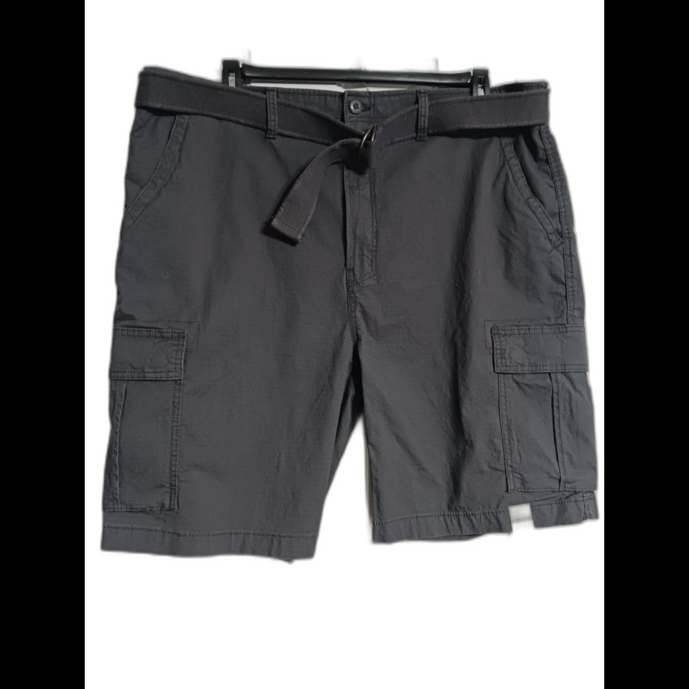 NWT Men's Mutual Weave Big&Tall Belted Cargo Shorts Size 42 BIG Ripstop Iron